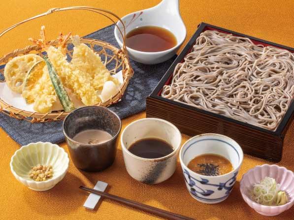 三彩海老天せいろそば | 自家製石臼挽き生そば |藍屋｜和食レストラン