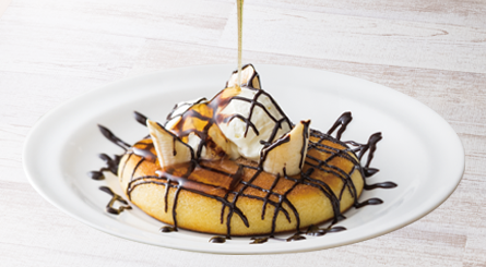 Pancake with Chocolate Banana and Mascarpone Cream