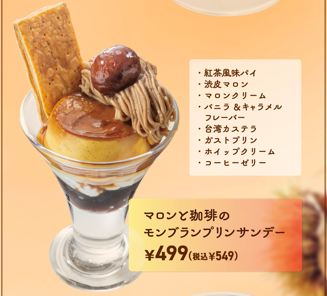 マロンと珈琲のモンブランプリンサンデー