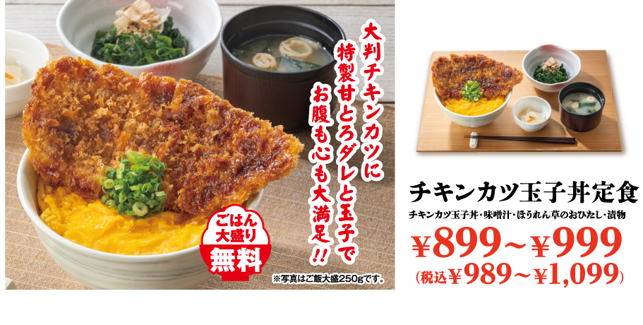 チキンカツ玉子丼定食