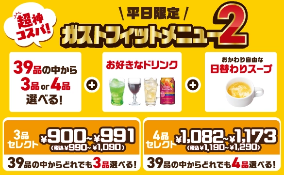 Gusto（ガスト）Fit 選單 2