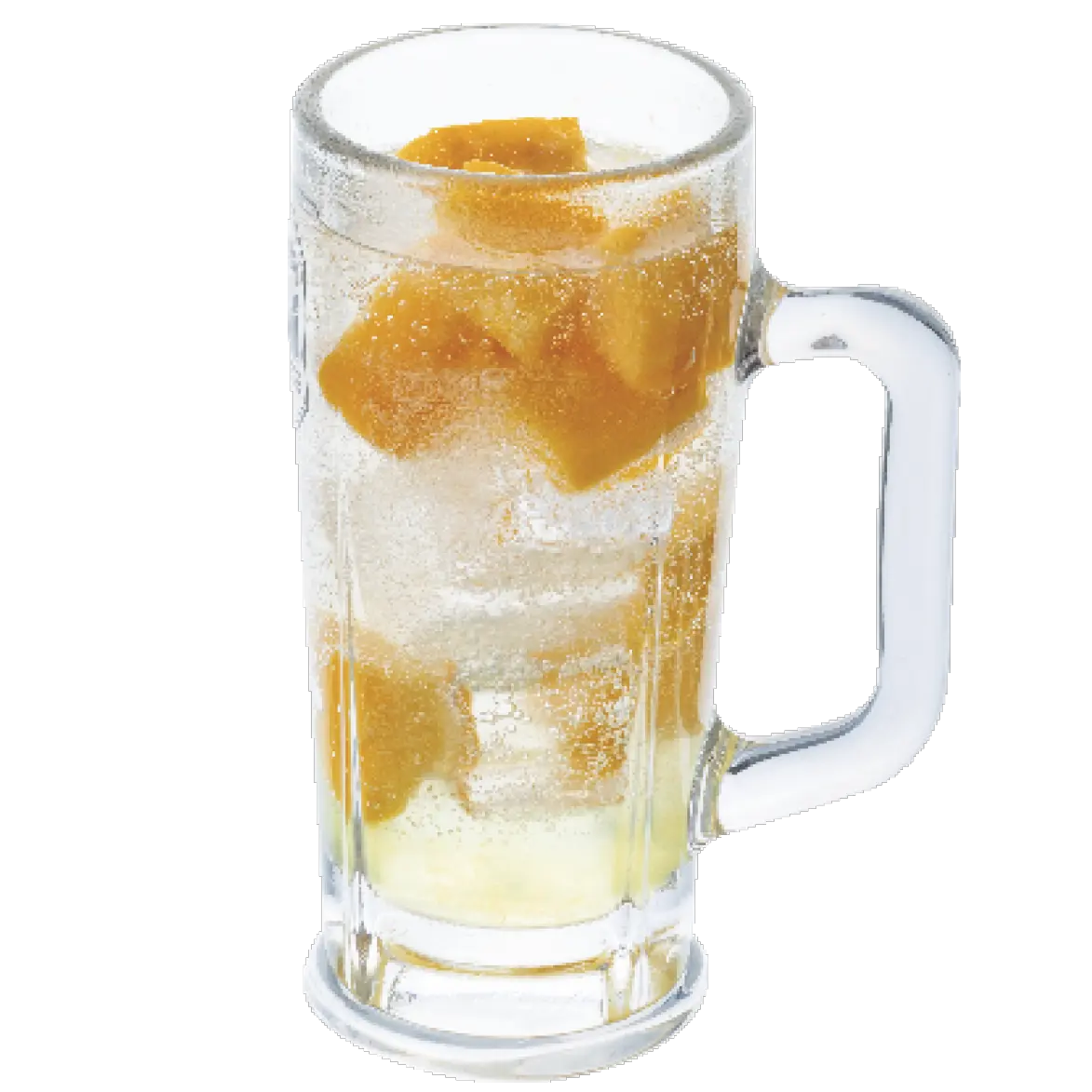 大量芒果的蜂蜜檸檬酸味雞尾酒