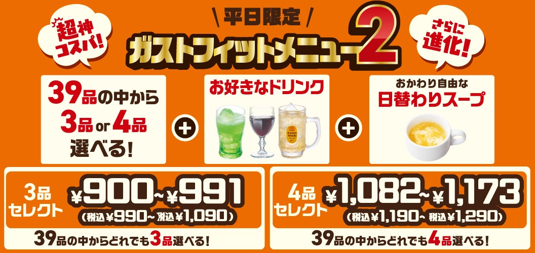 เมนู Gusto (ガスト) สท์ฟิต 2