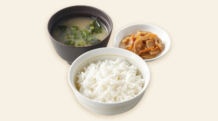 和食セット Rice, Miso soup, Side dish & Pickles Set | Rice/Bread/ Set Menu