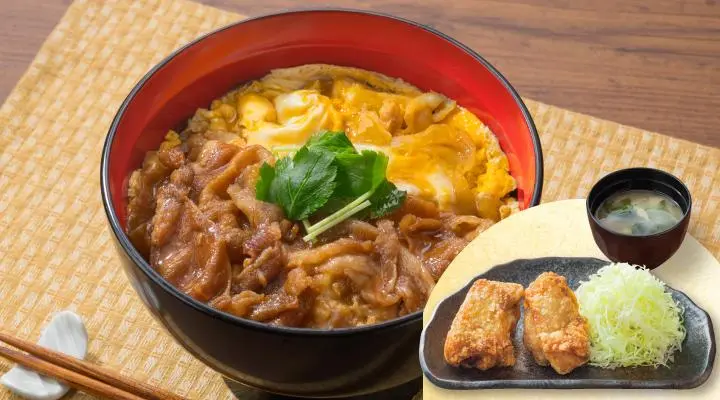 豚あいがけ親子丼 から揚げ・味噌汁セット | 丼／から揚げセット |から