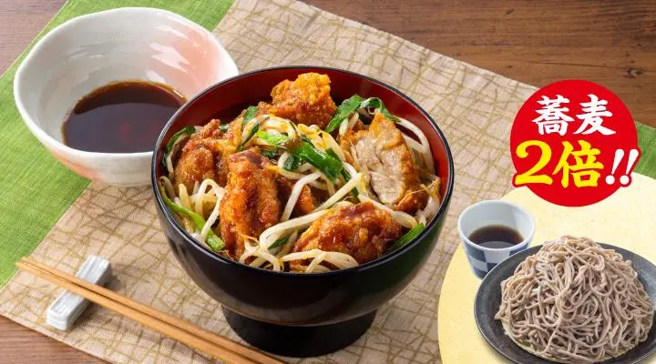 ☆蕎麦2倍☆ジンギスカン風“北海道”ザンギ丼もり蕎麦セット | 丼そば