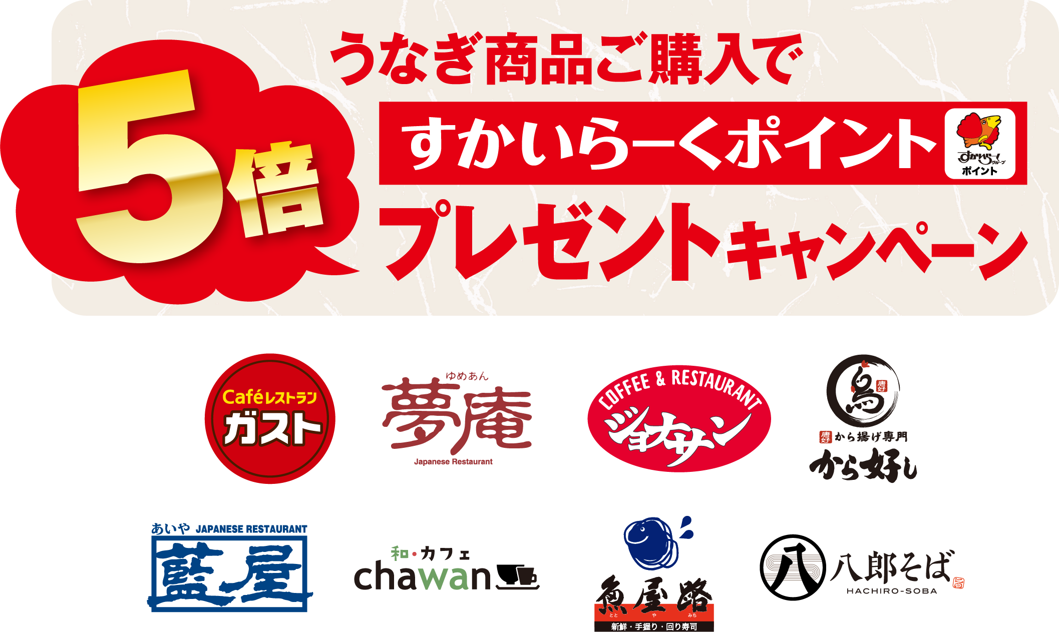 5倍 すかいらーくポイントプレゼントキャンペーン！