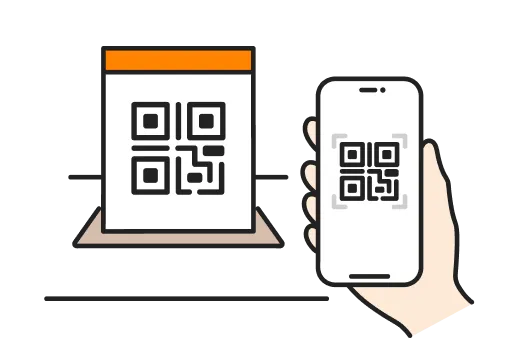 QRコードでチェックインを行うイメージ