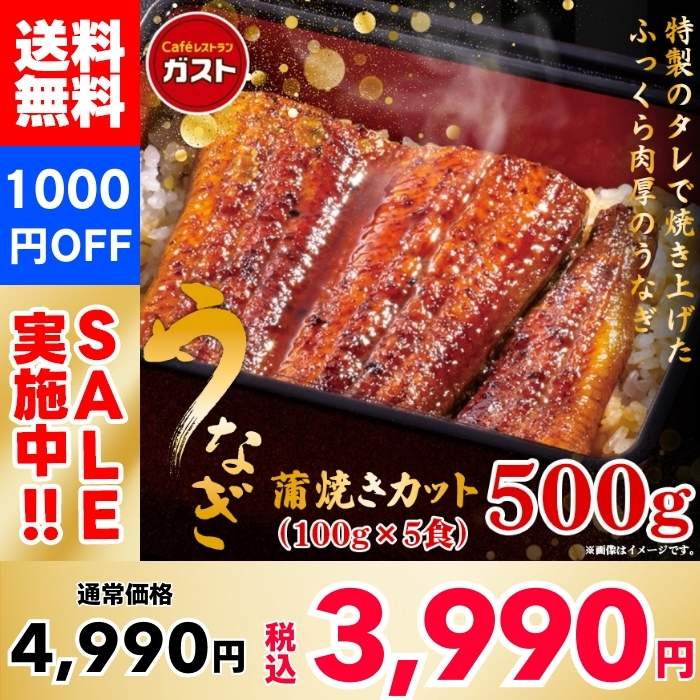 【1,000円OFF！】すかいらーく うなぎ蒲焼 100g×5食