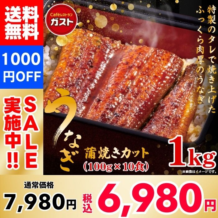 【1,000円OFF！】すかいらーく うなぎ蒲焼 100g×10食