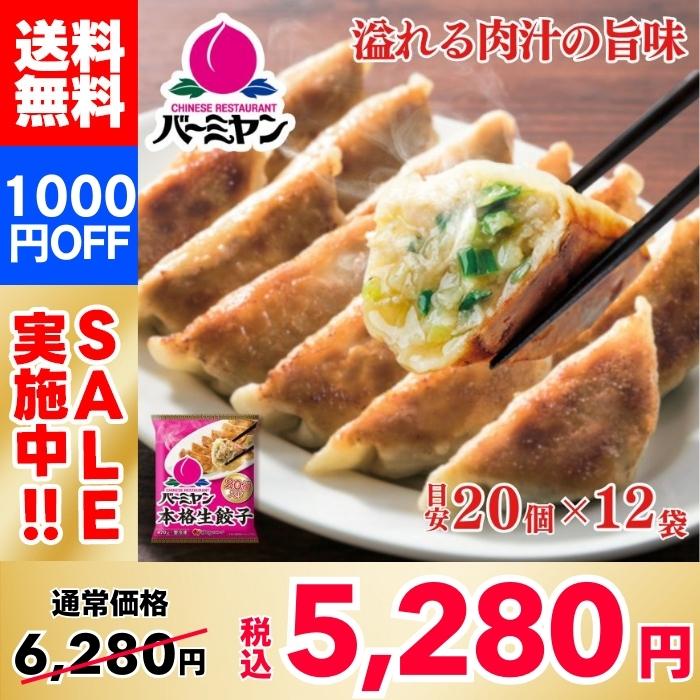 [1,000 yen off!] Bamiyan（バーミヤン）Authentic Fresh Gyoza (approximately 20 pieces) x 12 packs