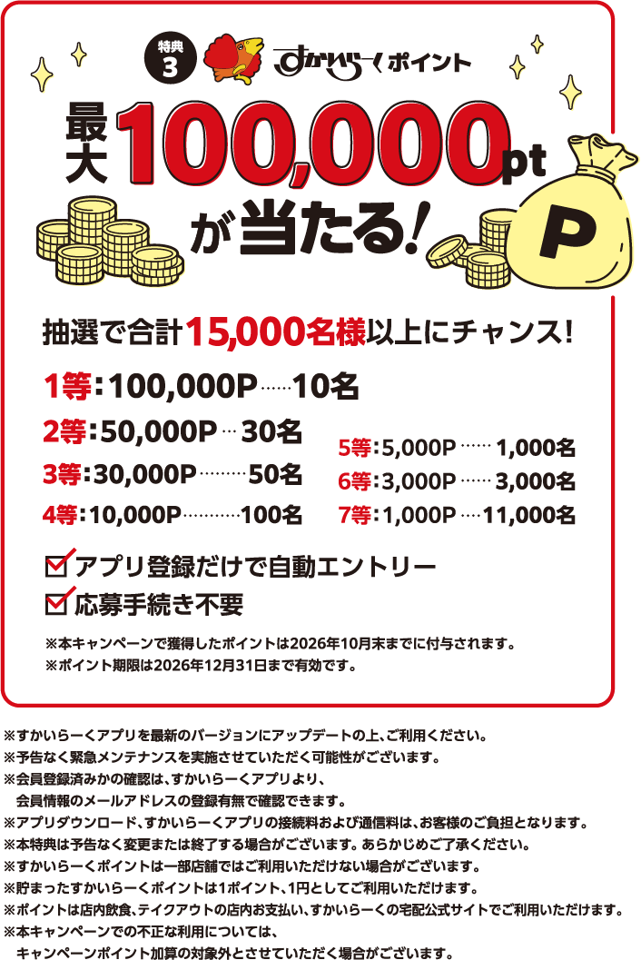 最大100,000ptが当たる！