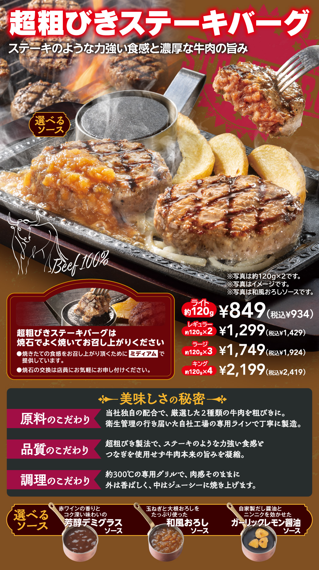 粗绞肉汉堡排