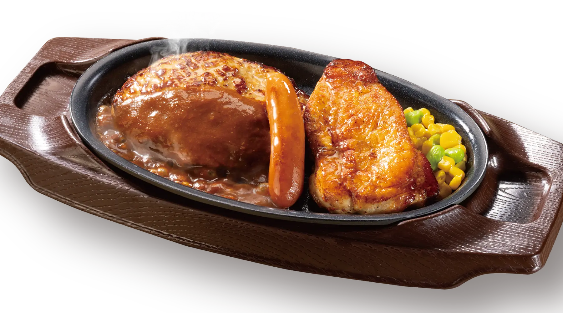 鉄板ハンバーグミックスグリル