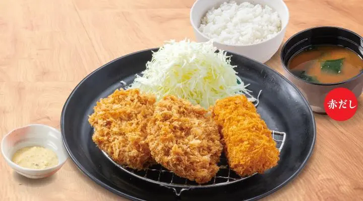Crab Cream Croquette & Set meal of a pork medallion cutlet | Set