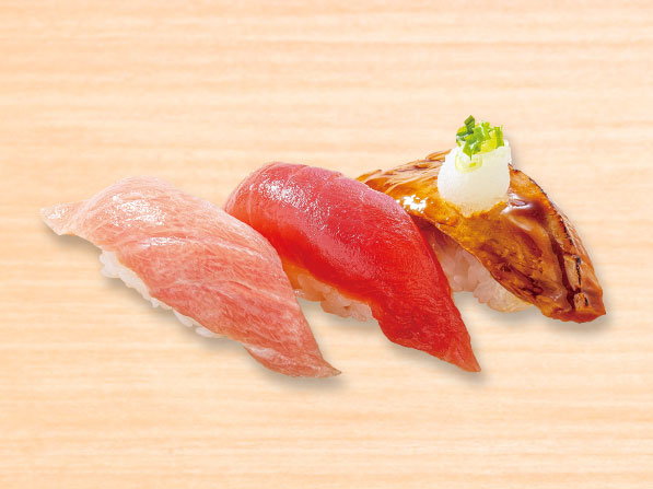 Three-piece tuna sushi | Three-piece sushi and five-piece sushi