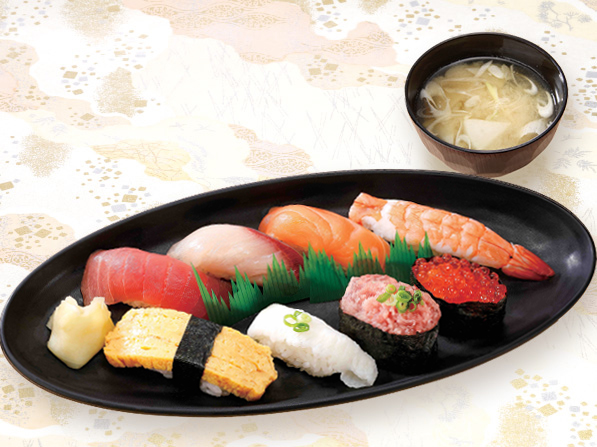 8-piece Nigiri Lunch (with Miso Soup) | Lunchtime | Totoyamichi